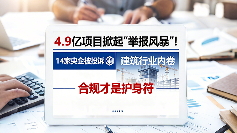 4.9 亿项目掀 “举报风暴”!14 家央企被投诉,建筑行业内卷下合规才是护身符