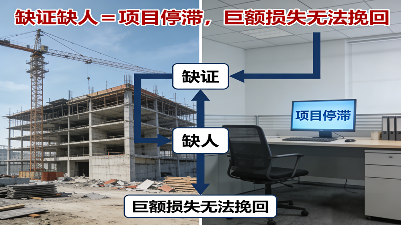 缺证缺人＝项目停滞，巨额损失无法挽回